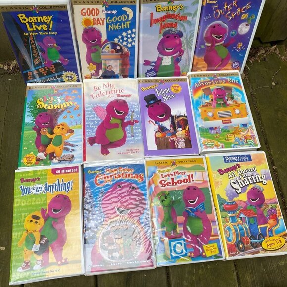 LOT OF 12 Vintage 90s Barney VHS Tapes - Barney in Space, Barney Live, Barney - Picture 6 of 12